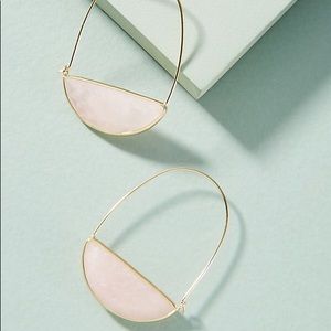 NWT Anthro 🌸 Semiprecious Stone Crescent Hoops